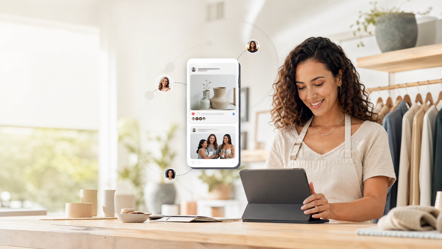 Business owner using CommunityOS to manage her customer community app
